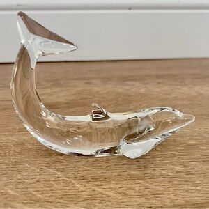 Baccarat France Crystal Dolphin Figurine‎ Tail Up Vintage